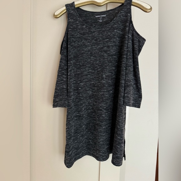 Women Within Tops - Women Within Size 14-16 black heather color cold shoulder top!